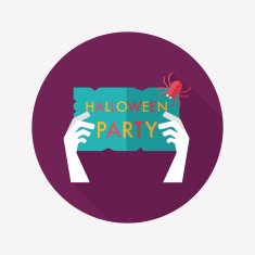 Halloween party flat icon with long shadow eps10 N22
