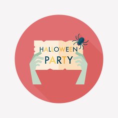 Halloween party flat icon with long shadow eps10 N23