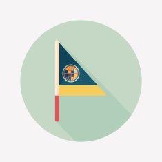 Flag flat icon with long shadow N21