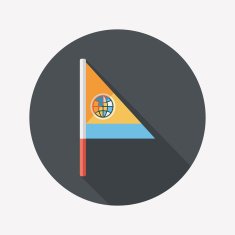 Flag flat icon with long shadow N22