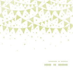 Green Textile Party Bunting Horizontal Frame Seamless Pattern Background