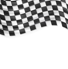Finish wavy flag design Black and white squares