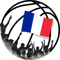 French Basketball Fans Waving national flag