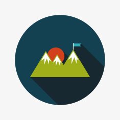 Mountain tourist flat icon with long shadow N19