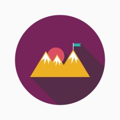 Mountain tourist flat icon with long shadow N20