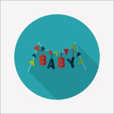 BABY party flat icon with long shadow eps 10 N18