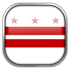 Washington DC Flag square glossy button
