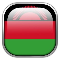 Malawi Flag square glossy button