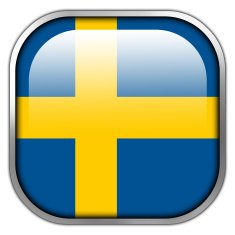 Sweden Flag square glossy button