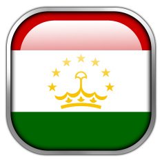 Tajikistan Flag square glossy button