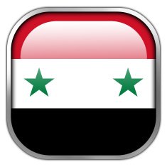 Syria Flag square glossy button