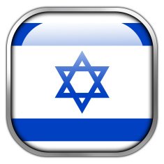 Israel Flag square glossy button