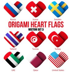 Set Flag icons in the form of heart I love