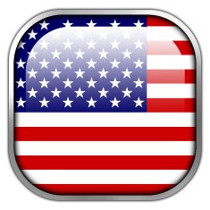 USA Flag square glossy button