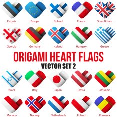 Set Flag icons in the form of heart I love N2