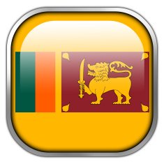 Sri Lanka Flag square glossy button