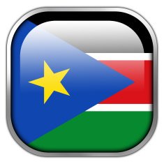 South Sudan Flag square glossy button