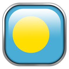 Palau Flag square glossy button