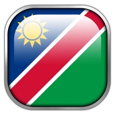 Namibia Flag square glossy button