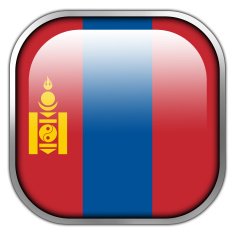 Mongolia Flag square glossy button