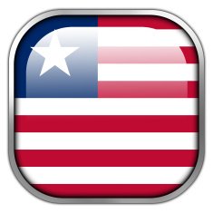 Liberia Flag square glossy button