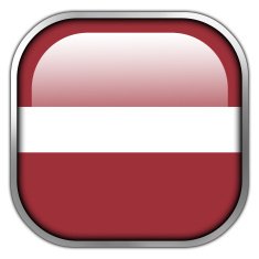 Latvia Flag square glossy button
