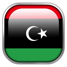 Libya Flag square glossy button