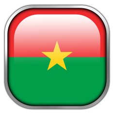 Burkina Faso Flag square glossy button