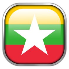 Burma Flag square glossy button
