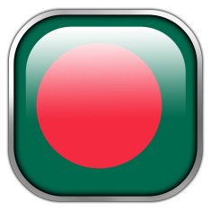 Bangladesh Flag square glossy button