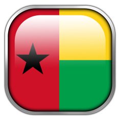 Guinea Bissau Flag square glossy button