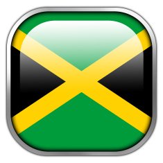 Jamaica Flag square glossy button