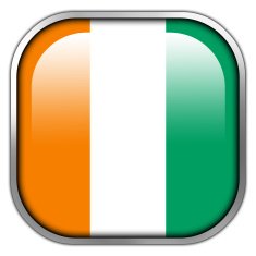 Ivory Coast Flag square glossy button
