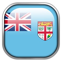 Fiji Flag square glossy button