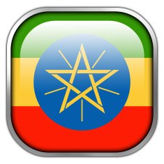 Ethiopia Flag square glossy button