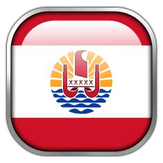 French Polynesia Flag square glossy button