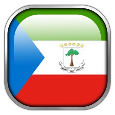 Equatorial Guinea Flag square glossy button