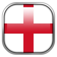 England Flag square glossy button