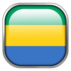 Gabon Flag square glossy button