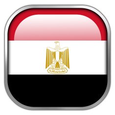 Egypt Flag square glossy button