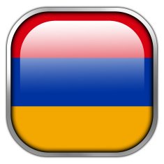 Armenia Flag square glossy button