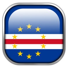 Cape Verde Flag square glossy button