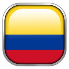 Colombia Flag square glossy button