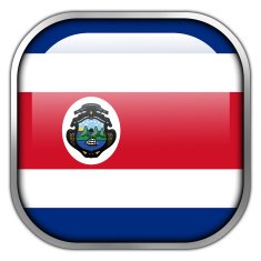 Costa Rica Flag square glossy button