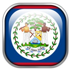 Belize Flag square glossy button