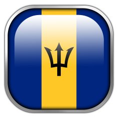 Barbados Flag square glossy button