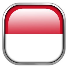 Indonesia Flag square glossy button