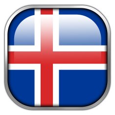 Iceland Flag square glossy button