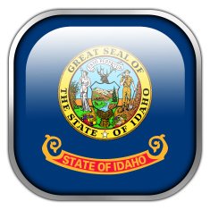 Idaho State Flag square glossy button