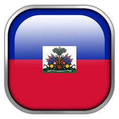 Haiti Flag square glossy button